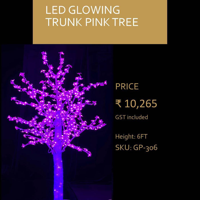 LED Glowing Trunk Pink Tree For Outdoor Decor at Party, Banquet, Wedding and Event