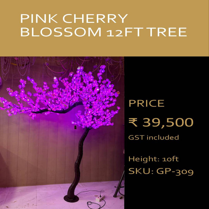 Pink Cherry Blossom 12 Feet LED Tree For Decor Prospective