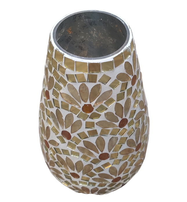 Gold Tafand Glass Flower Pot For Decor