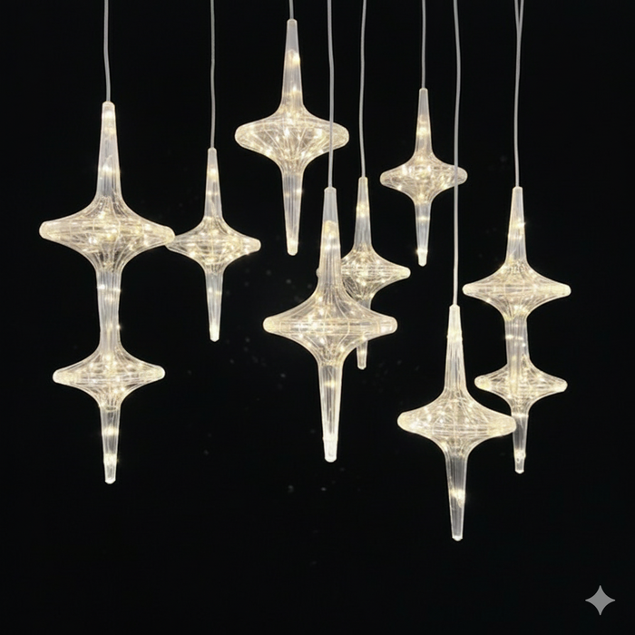 7 star DECOR Celestial Glow Starburst LED Pendant Lights (Set of 10)