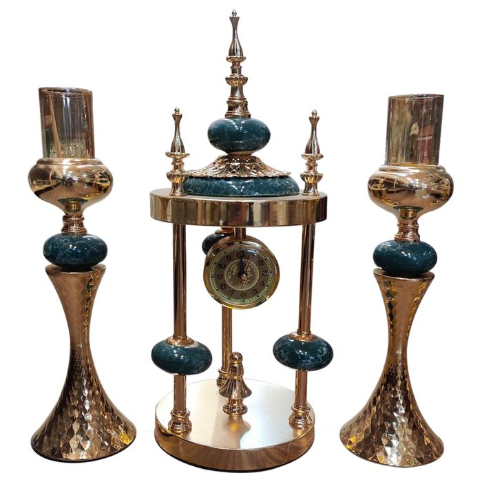 Clock Tower Candle Glass Holder For Various Decor Prospective (Living Room, Wedding, Event)  | Set Of 3 Pcs