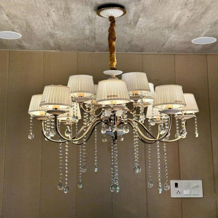 White With Gold Modern Chandelier For Wedding, Event, Hospitality and Houses (Living Room, Dining Room and Others))