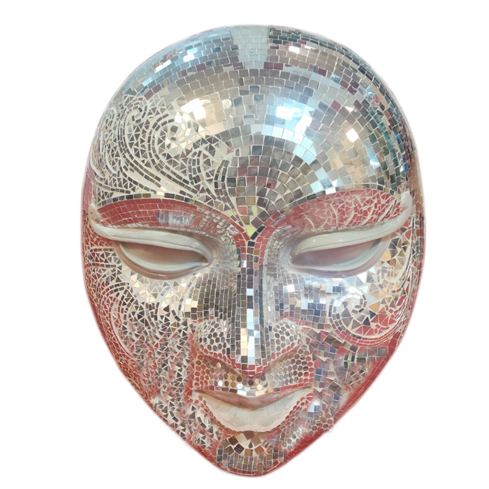 Handmade Fiberglass Mirror Mosaic Masks For Decor and Event