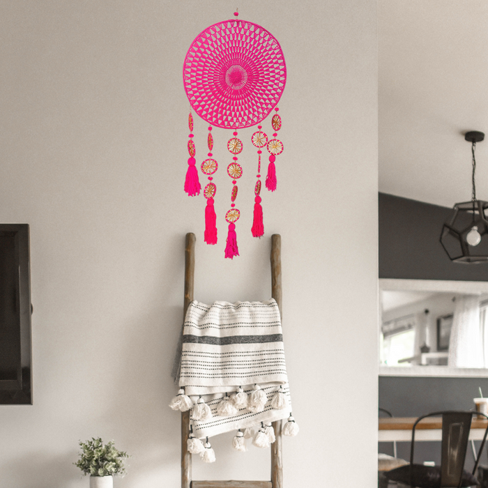 Pink Bulan Hanging For Home and Wedding Decor | Set Of 5 Pcs