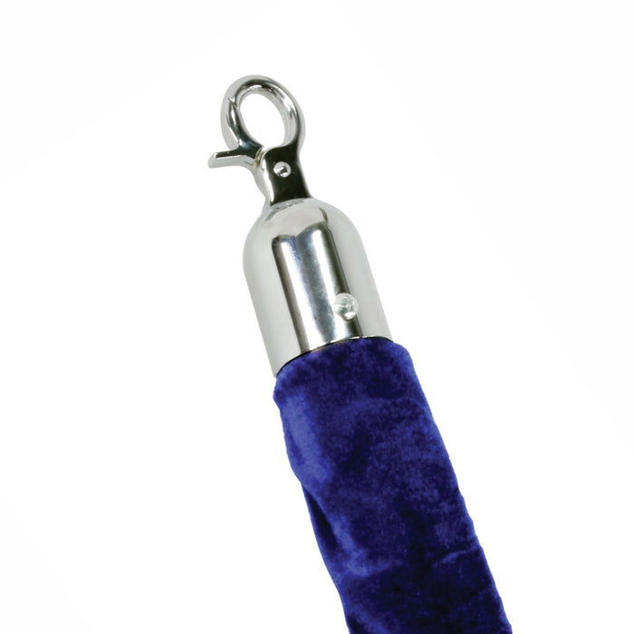 Stainless Steel Silver Bollard Poles With Blue Velvet Rope | Suitable ...