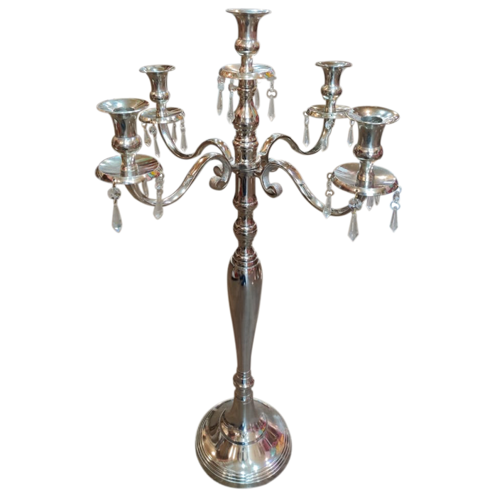 Silver Embossed Candelabra With 5 Arms