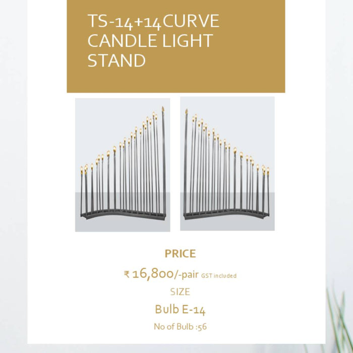 TS-14+14 Curve Candle Light Stand For Decor Purposes at Wedding and Event
