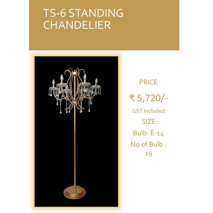 Standing Chandelier For Floor Decoration at Wedding, Event and Party Ceremony