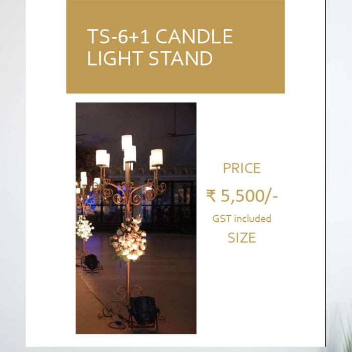 TS-6+1 CANDLE LIGHT STAND For Decor at Wedding, Hotel, Restaurant, Cafe, Bar and Event