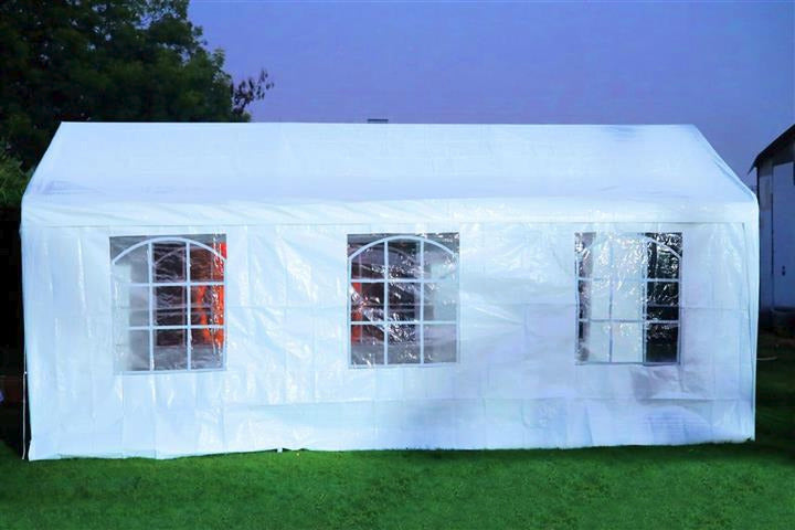 10x20 Ft Heavy Duty Outdoor Waterproof Gazebo Canopy Tents For Party, Wedding, Resort, Lawn, Farmhouses and Other Decor, (Color White)