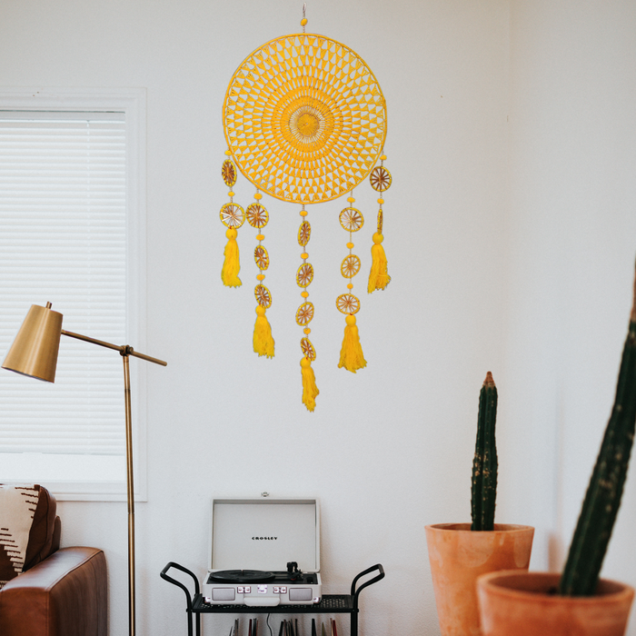 Yellow Bulan Hanging For Home and Event Decor | Set Of 5 Pcs