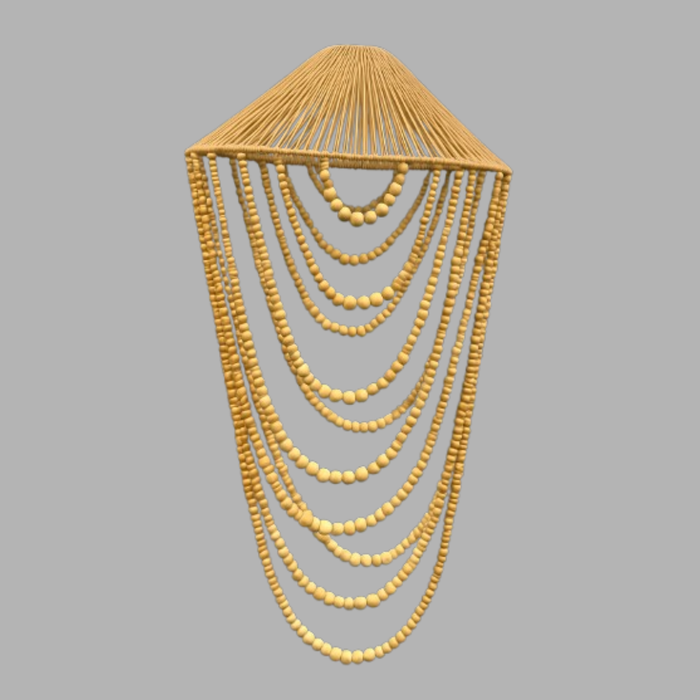 7 star DECOR Premium Wooden Beaded Chandelier for Home Decor | Handmade Multi-Layer Wood Beads Hanging Lamp Shade | Boho & Rustic Ceiling Decor for Living Room, Bedroom, Hallway
