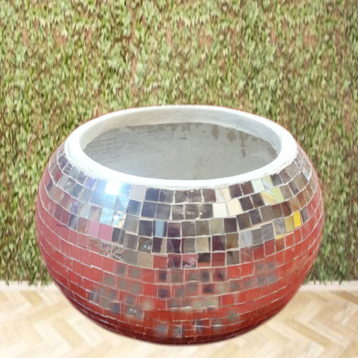 Handmade Fiberglass Mirror Mosaic Pot For Decor