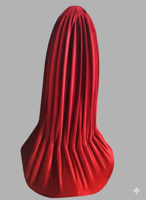 7 star DECOR Luxury Velvet Pendant Lamp Shade | Handcrafted Red Velvet Hanging Light Cover for Living Room, Cafe & Home Decor | Elegant Draped Fabric Ceiling Shade (Deep Red)