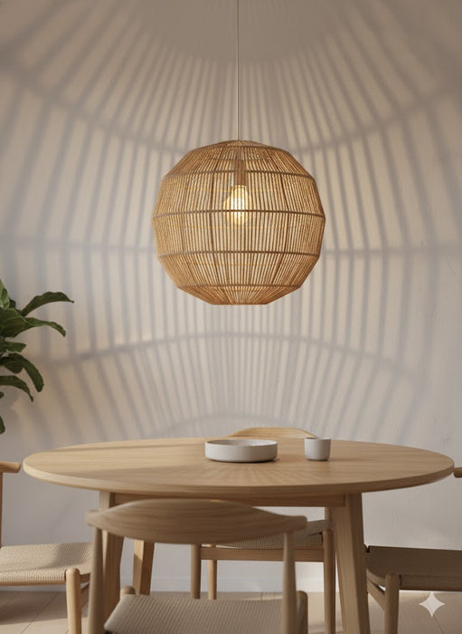 7 star DECOR Handcrafted Natural Rope Pendant Light | Boho Hanging Lamp Shade for Home Decor | Wicker Style Jute Ceiling Light for Living Room, Bedroom & Cafe