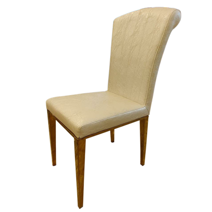 Stainless Steel Beige Dining Chair For Decor