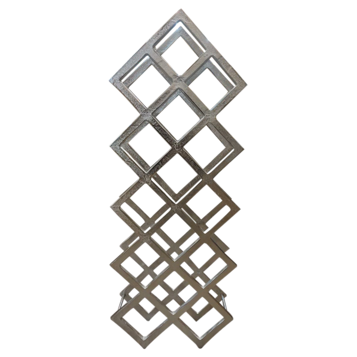 Silver Wine Rack Stand For Decor