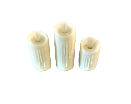 Set Of 3 White Candle For Living Room, Bedroom & Drawing Room