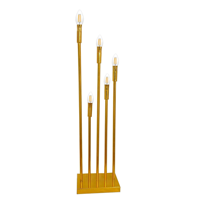 Gold Standing Candle Stand For Wedding Décor | LED Bulb