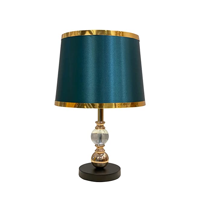 Blue Traditional Round Table Lamp For Bedroom