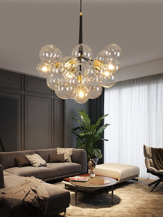 Black Urban Style Balls Of Wish Chandelier For Living Room | Color: Black