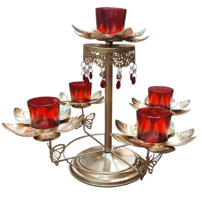 Gold Metal Candle Stand For Decor and Event