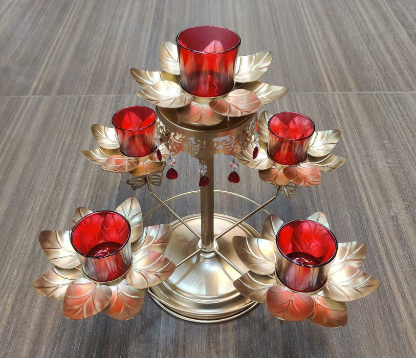 Gold Metal Candle Stand For Decor and Event