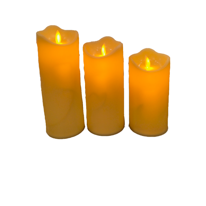 Dripping Candle For Living Room | Color: White | Set Of 3