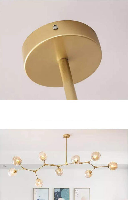 9 Lights Gold Modern Ceiling Light Chandelier |  Color: Gold