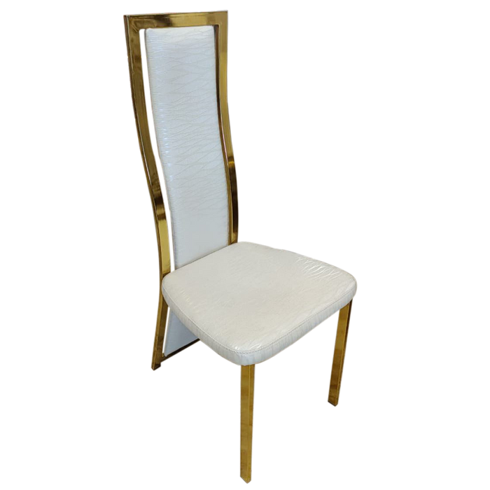 White With Gold Dining Chairs For Decor