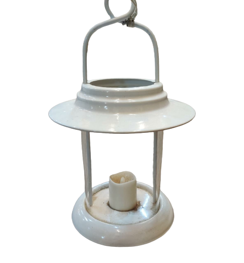 White Metal Hanging Lantern Lamp Holder For Décor