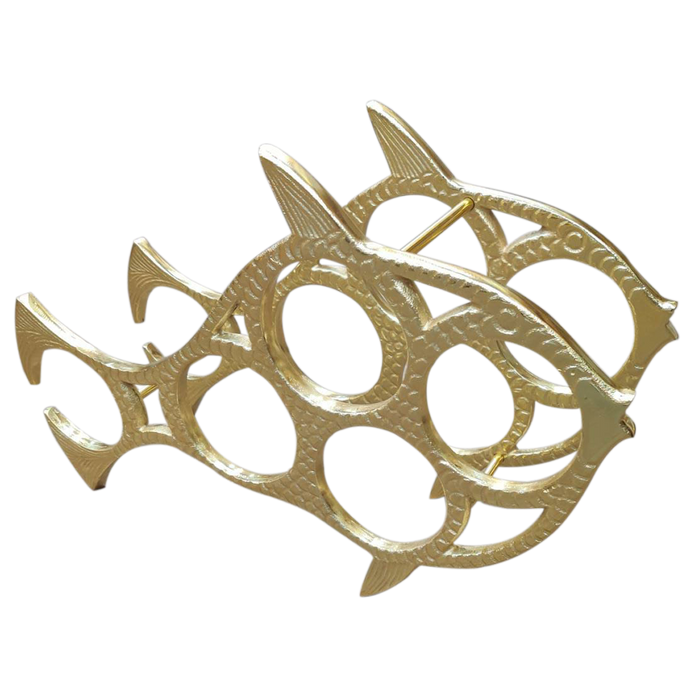 Gold Fish Shape Wine Rack Stand For Decor