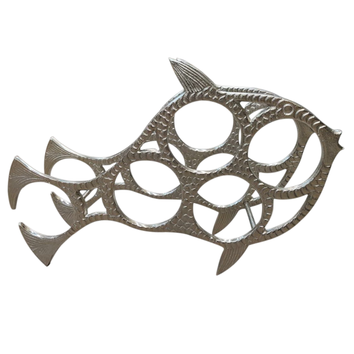 Silver Fish Shape Wine Rack Stand For Decor and Houses