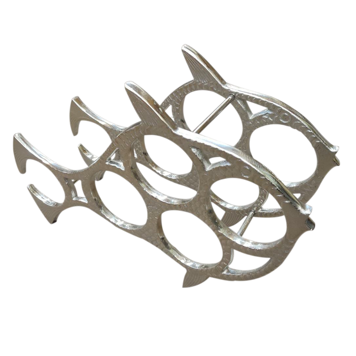 Silver Fish Shape Wine Rack Stand For Decor and Houses