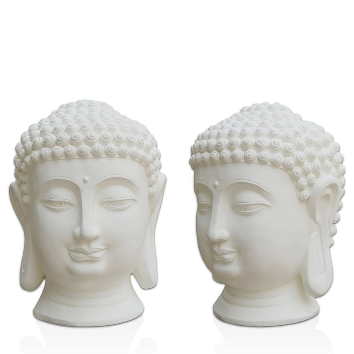 Handmade Fiberglass Buddha Face Sculptures