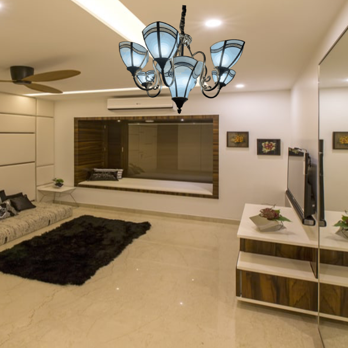 6 Lights Chandelier For Bedroom And Living Room | LED Bulb