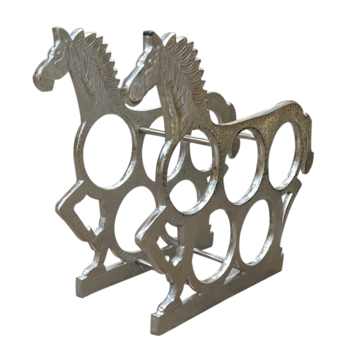 Silver Horse Wine Rack Stand For Decor