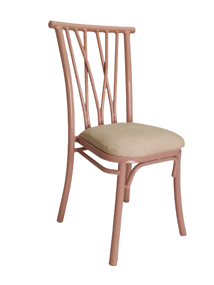 White With Pink Cross Backed Chair For Decor
