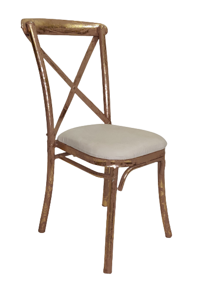 Gold Cross Backed Chair For Outdoor Event