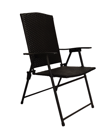 Black Iron Folding Chair For Outdoor