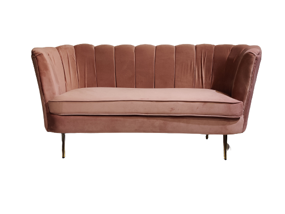 Peach Pink Two Seater Sofa For Decor