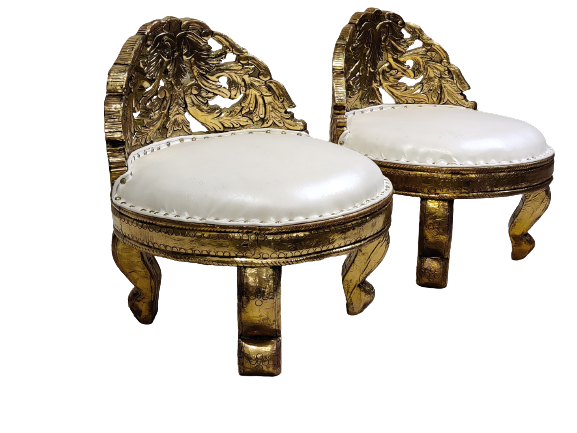 Gold Pair Of Vedi Chairs