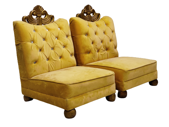 Yellow One Pair Vedi Chairs For Decor