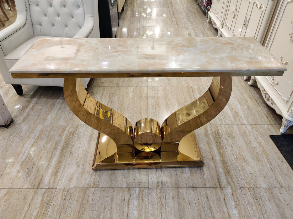 Stainless Steel Gold Dining Table