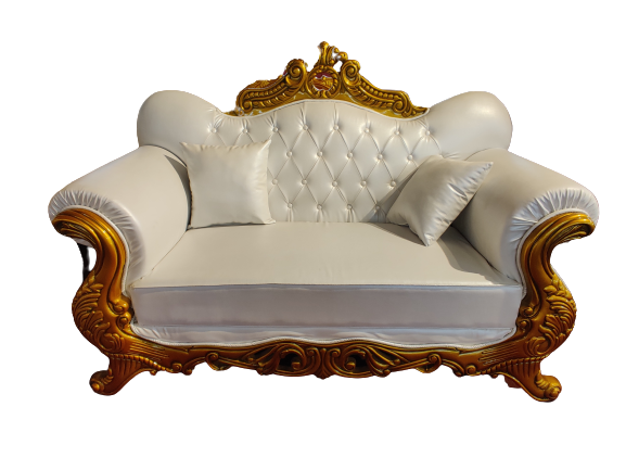 White With Gold Sofa For Living Room and Wedding Decor