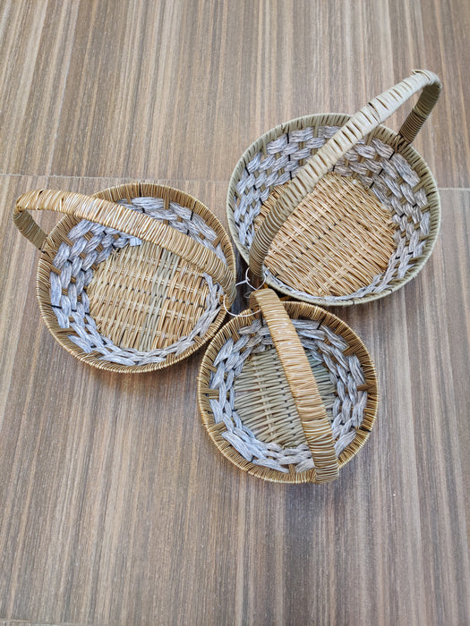 Brown Plastic Basket  For Décor | Set Of 3 Pcs