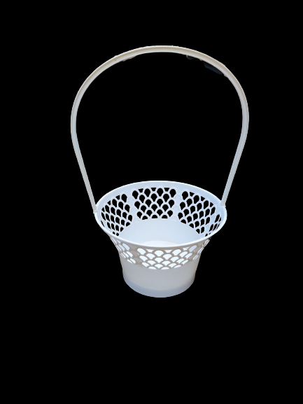 White Plastic Oval Shape Mini Flower Basket | Suitable For Decor