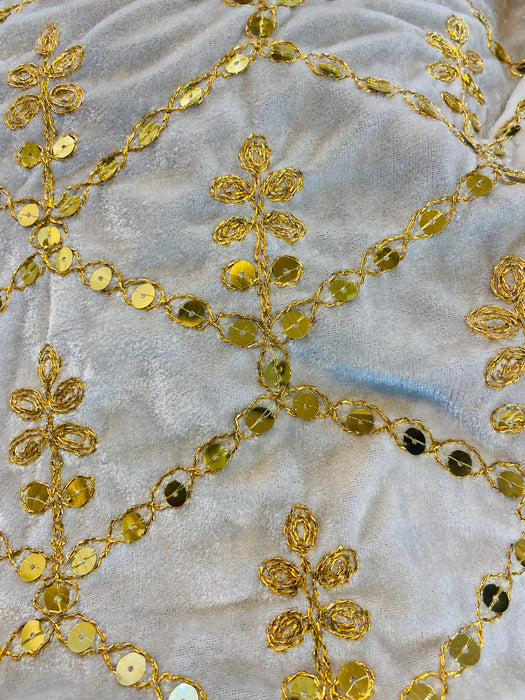 Lycra Velvet Fabrics (Zari Work)