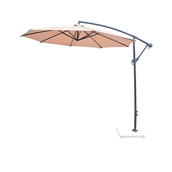 Luxury Side Pole Patio Umbrella With White Base (10 ft Diameter)