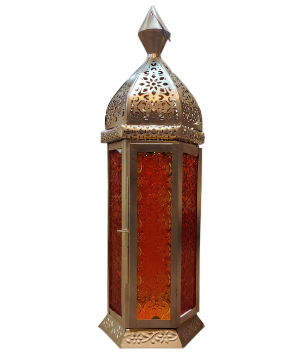 Gold Lantern With Glass For Decor and Event